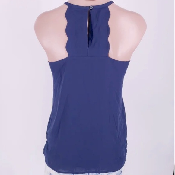 Loft navy scalloped edge tank top size M - Picture 2 of 10